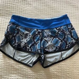 RARE!!! Lululemon speed up shorts 2.5” Blue Snakeskin- limited edition!!